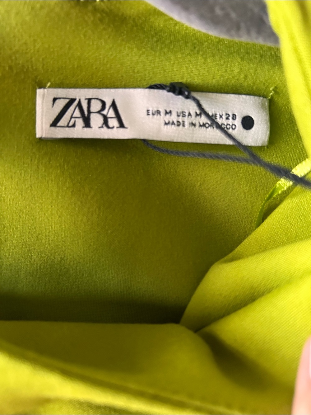 ZARA Lime Green Draped Midi Dress - Picture 4 of 6